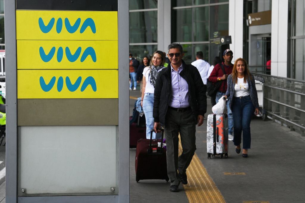 Viva Air outside the El Dorado international airport in Bogota. (Photo by Juan Barreto / AFP) (Photo by JUAN BARRETO/AFP via Getty Images)