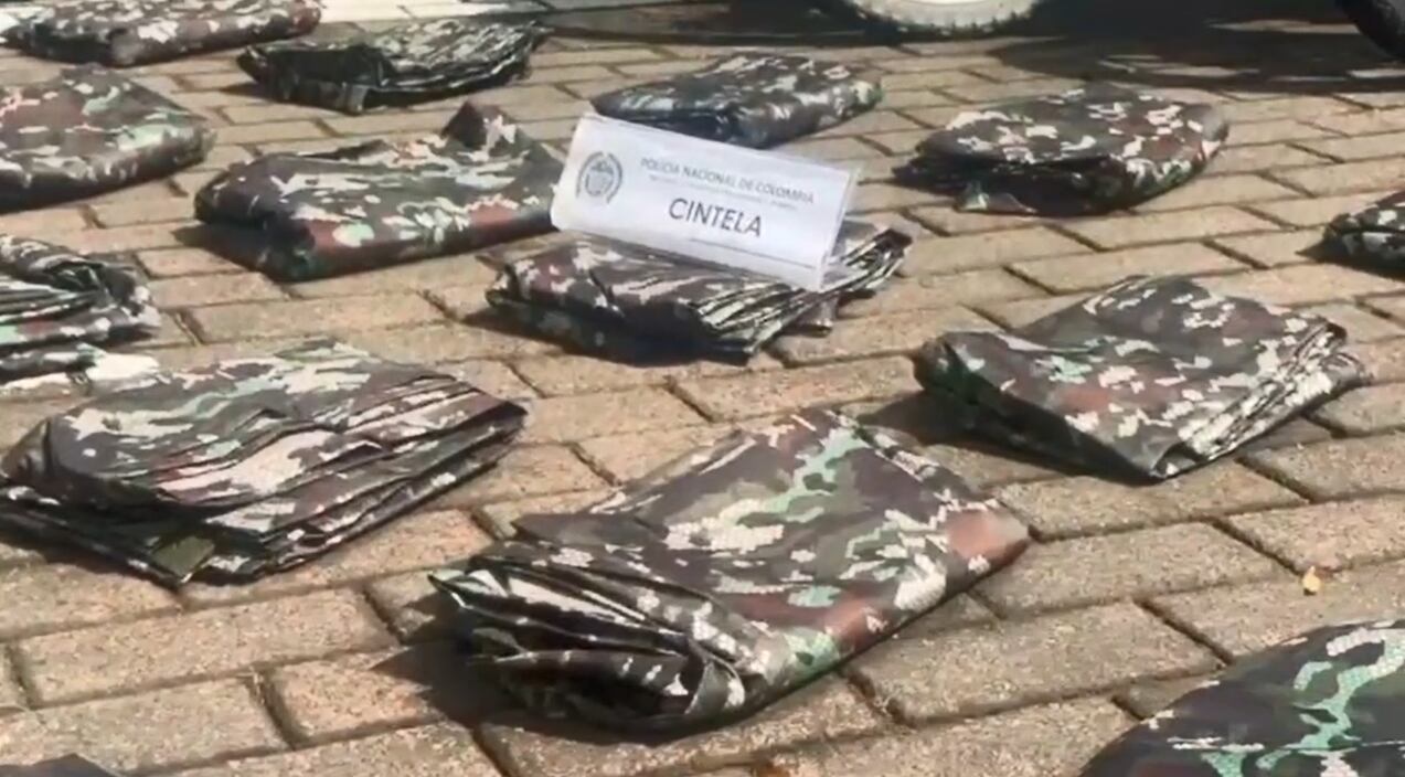 carpas militares decomisadas en Urabá- foto policía