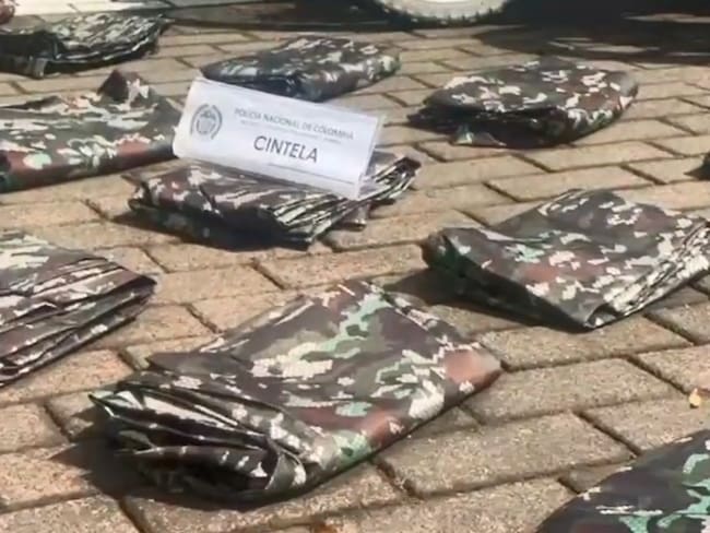 carpas militares decomisadas en Urabá- foto policía