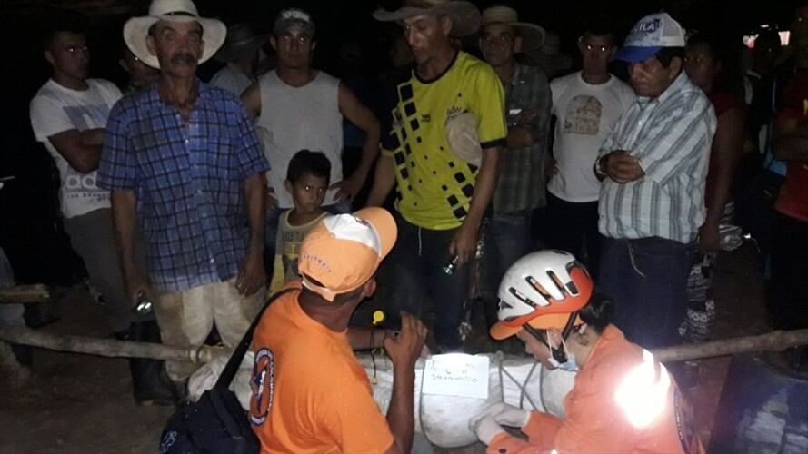 Los organismos de búsqueda y rescate tardaron siete horas en llegar al lugar donde se presentó el accidente minero. Foto: Cortesía: Defensa Civil de Antioquia