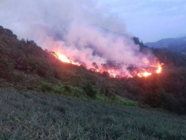 Bomberos de cinco municipios ayudan a sofocar incendio en Girón