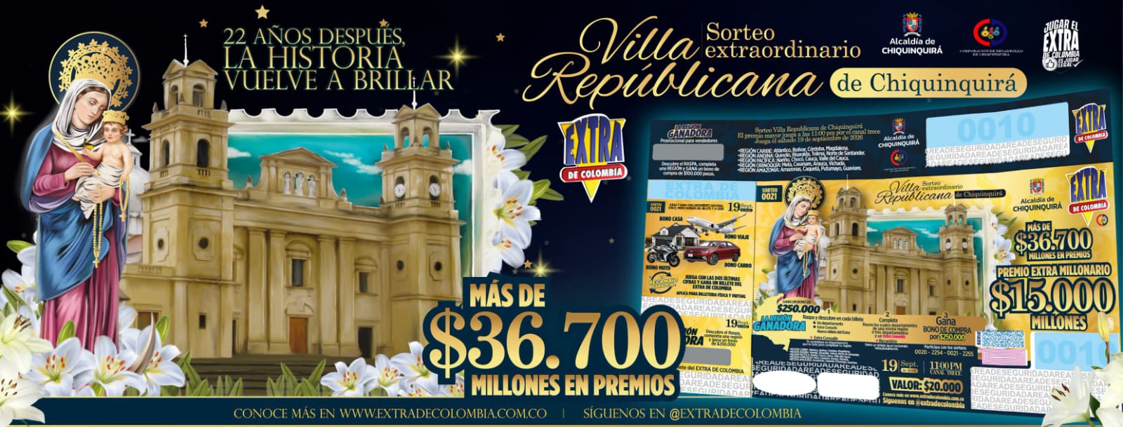 El billete del Sorteo Extraordinario Villa Republicana tiene un costo de $20.000