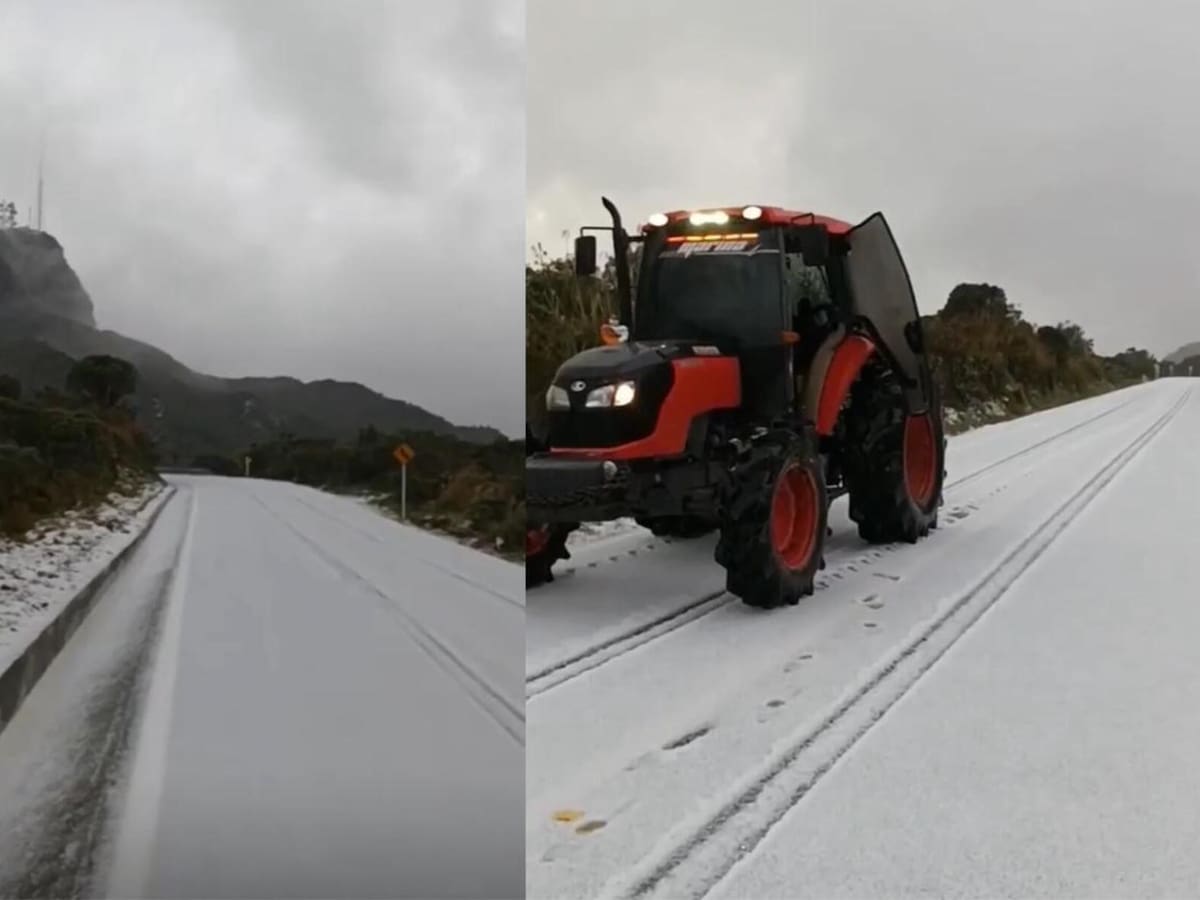 Nevada colmó de blanco la vía Murillo – Manizales, pero las autoridades recomiendan no visitarla