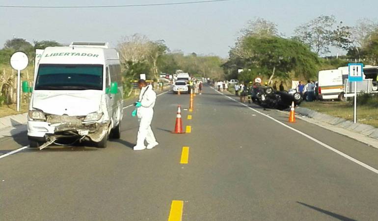 El accidente se registró antes de llegar al departamento de Bolívar.