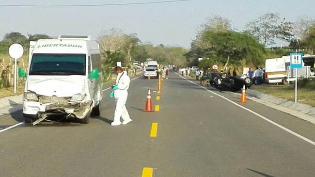 El accidente se registró antes de llegar al departamento de Bolívar.