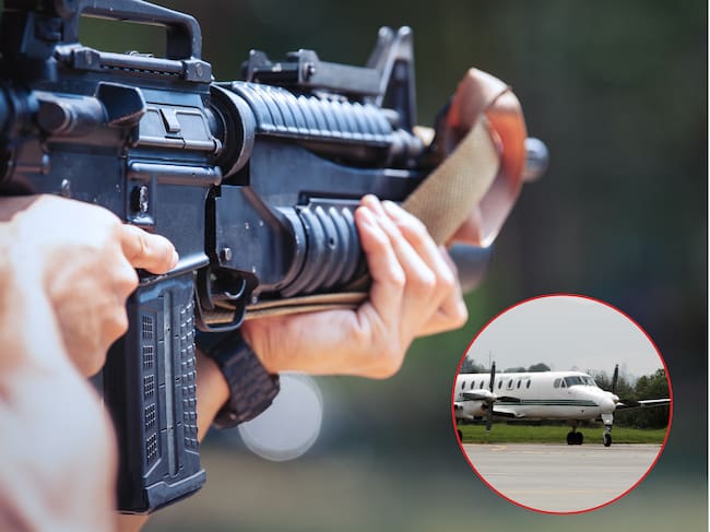 Imagen de referencia. Ataque terrorista: Getty Images / Avión de la Policía: Colprensa.