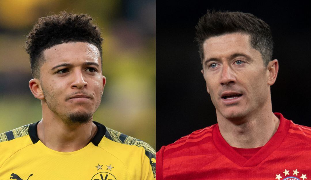 Jadon Sancho (izq.) y Robert Lewandowski (der.), dos de los jugadores más importantes en ambos equipos.