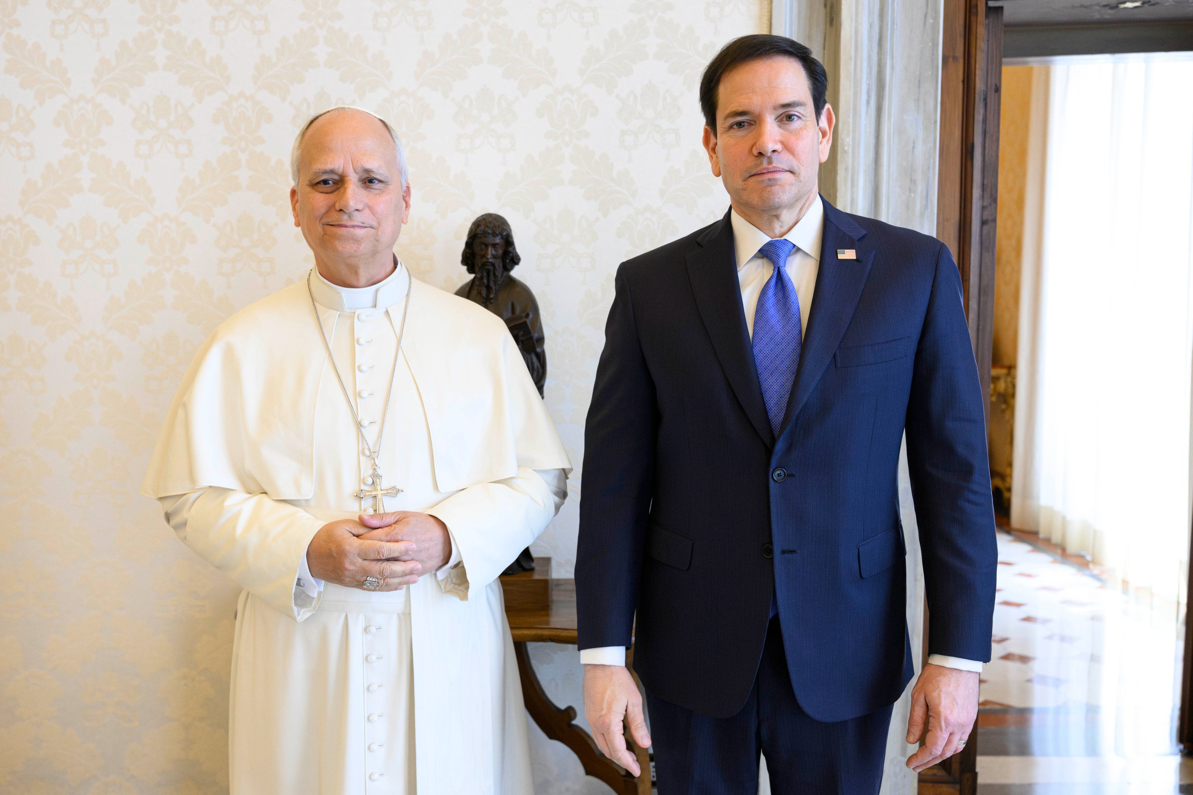 Reunión entre el papa León XIV y Marco Rubio, secretario de Estado de Estados Unidos. Foro: Cuenta de X de Marco Rubio.