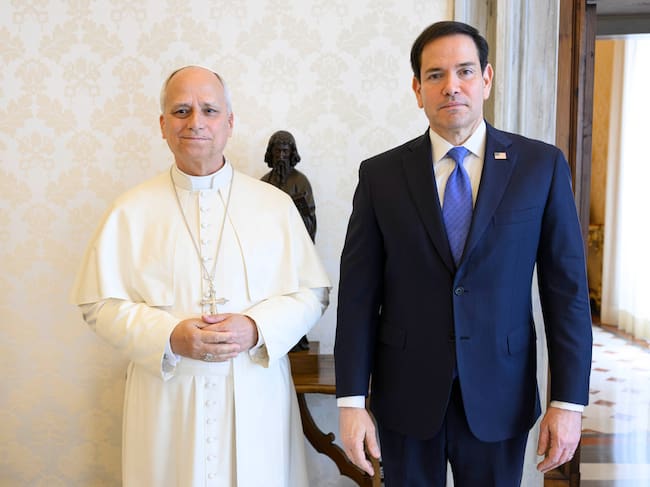 Reunión entre el papa León XIV y Marco Rubio, secretario de Estado de Estados Unidos. Foro: Cuenta de X de Marco Rubio.