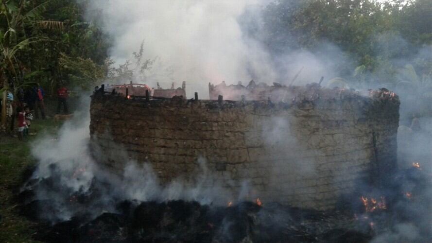 Incendio destruyó dos centros ceremoniales indígenas de la Sierra Nevada de Santa Marta. Foto: Procuraduría General de la Nación