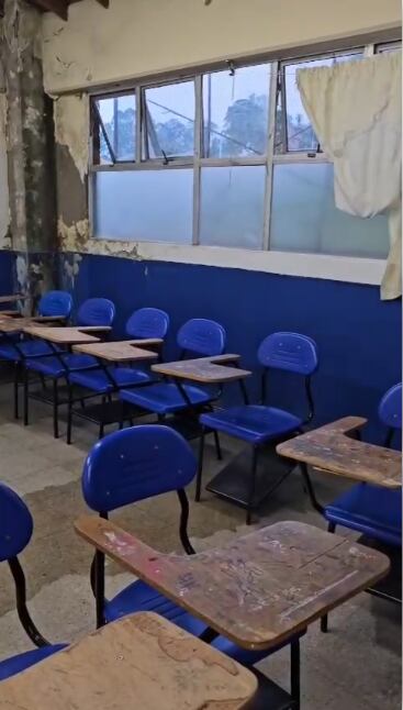 Malas condiciones de infraestructura de la IE Federico Ángel En Caldas. Foto: Suministrada.