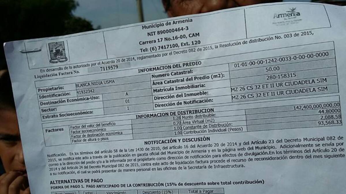 Cobro de valorización en Armenia depende de decisión del Tribunal Administrativo Quindío