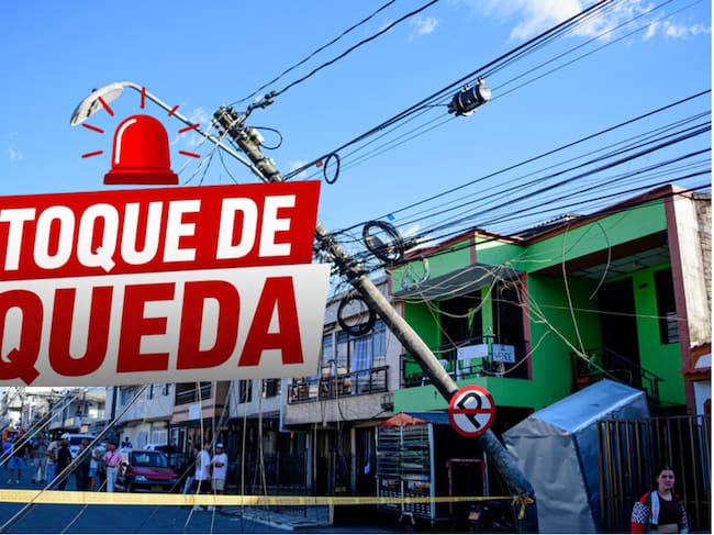 Imagen de Pereira después del terremoto tomada de Colprensa Imagenes (Crédito: Juan F Henao) // Letrero de toque de queda tomada de Pereira en vivo