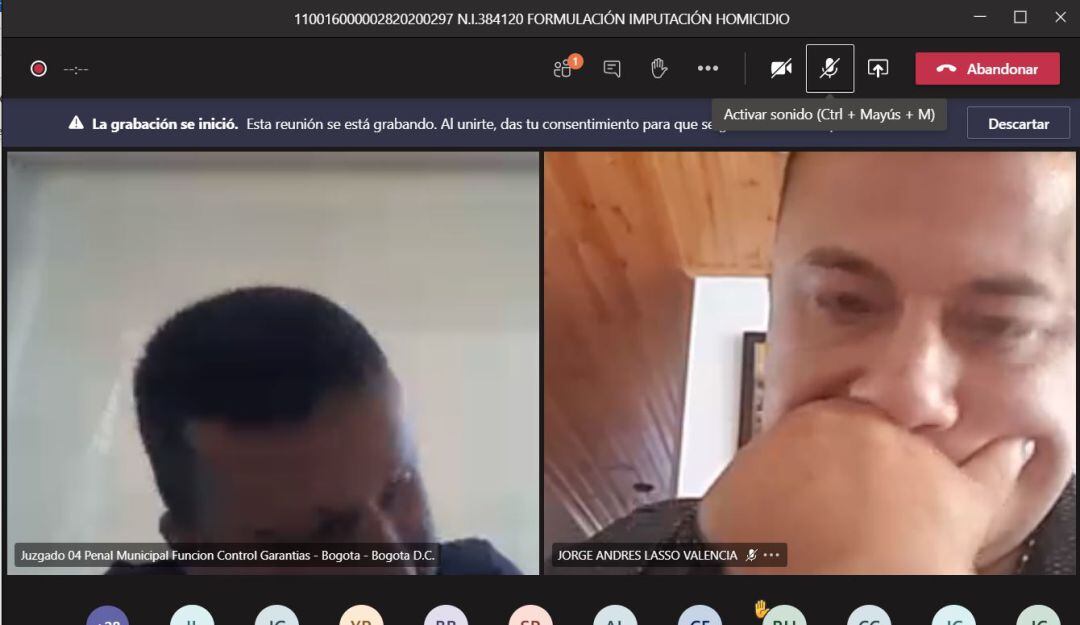 Audiencia de imputación de cargos contra el patrullero Jorge Andrés Lasso, investigado por homicidio en medio de protestas