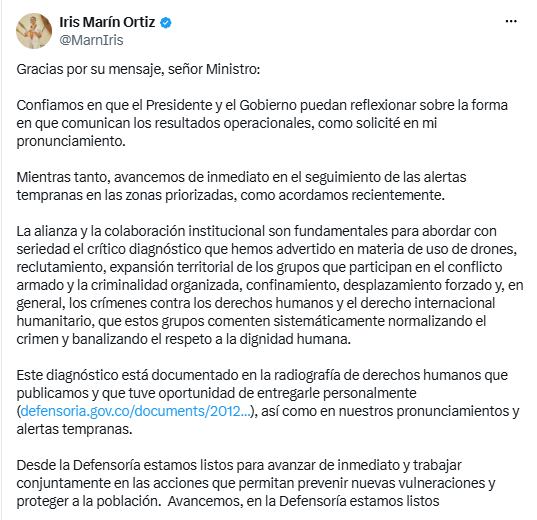Trino Defensora del Pueblo, Iris Marín