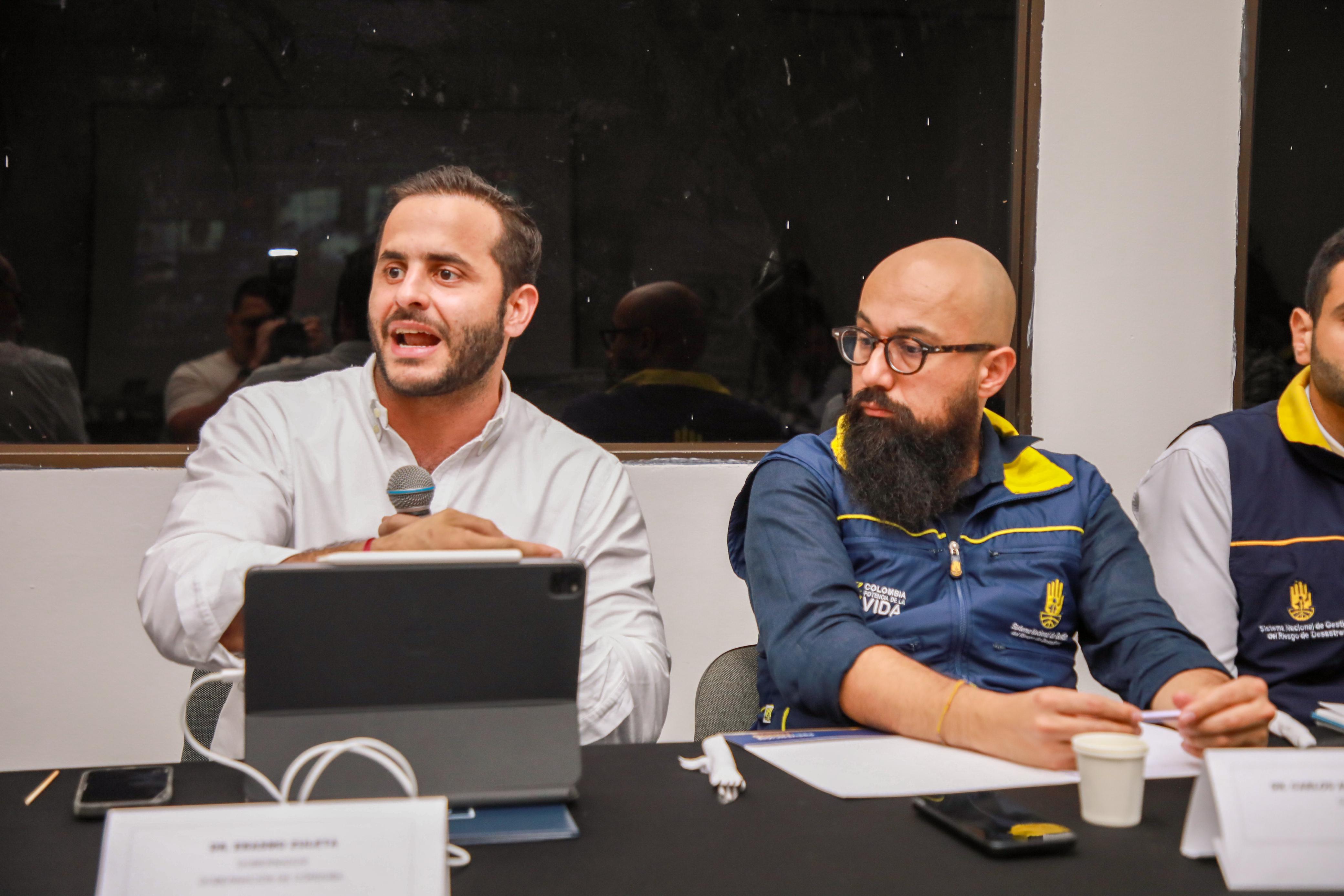 Erasmo Zuleta, gobernador de Córdoba, y Carlos Carrillo, director de la UNGRD.