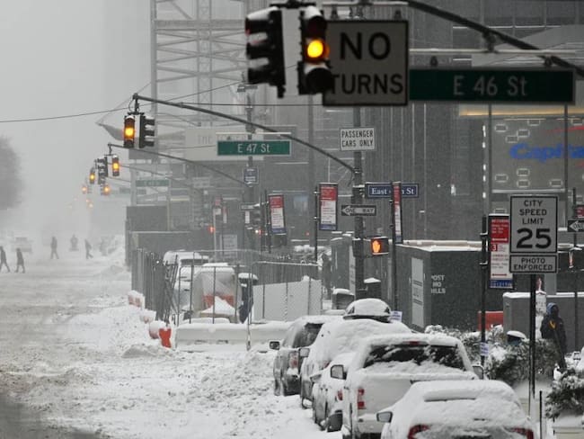 Calles de Nueva York cubiertas de nieve. Foto: Getty