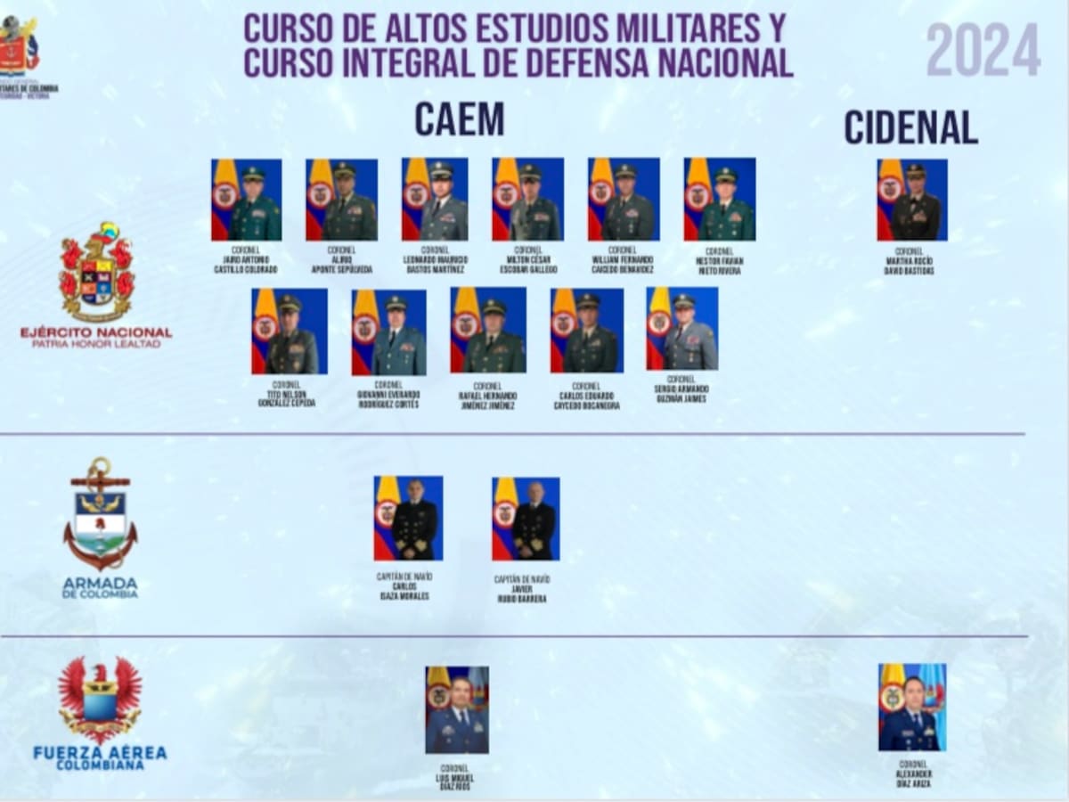 Estos son los 16 oficiales de las Fuerzas Militares seleccionados para curso de General