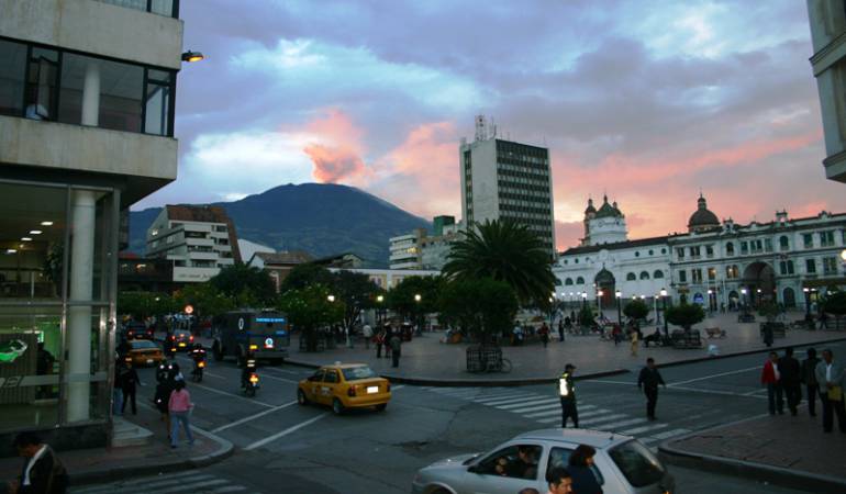 Panorámica de la Plaza de Nariño, en Pasto. 