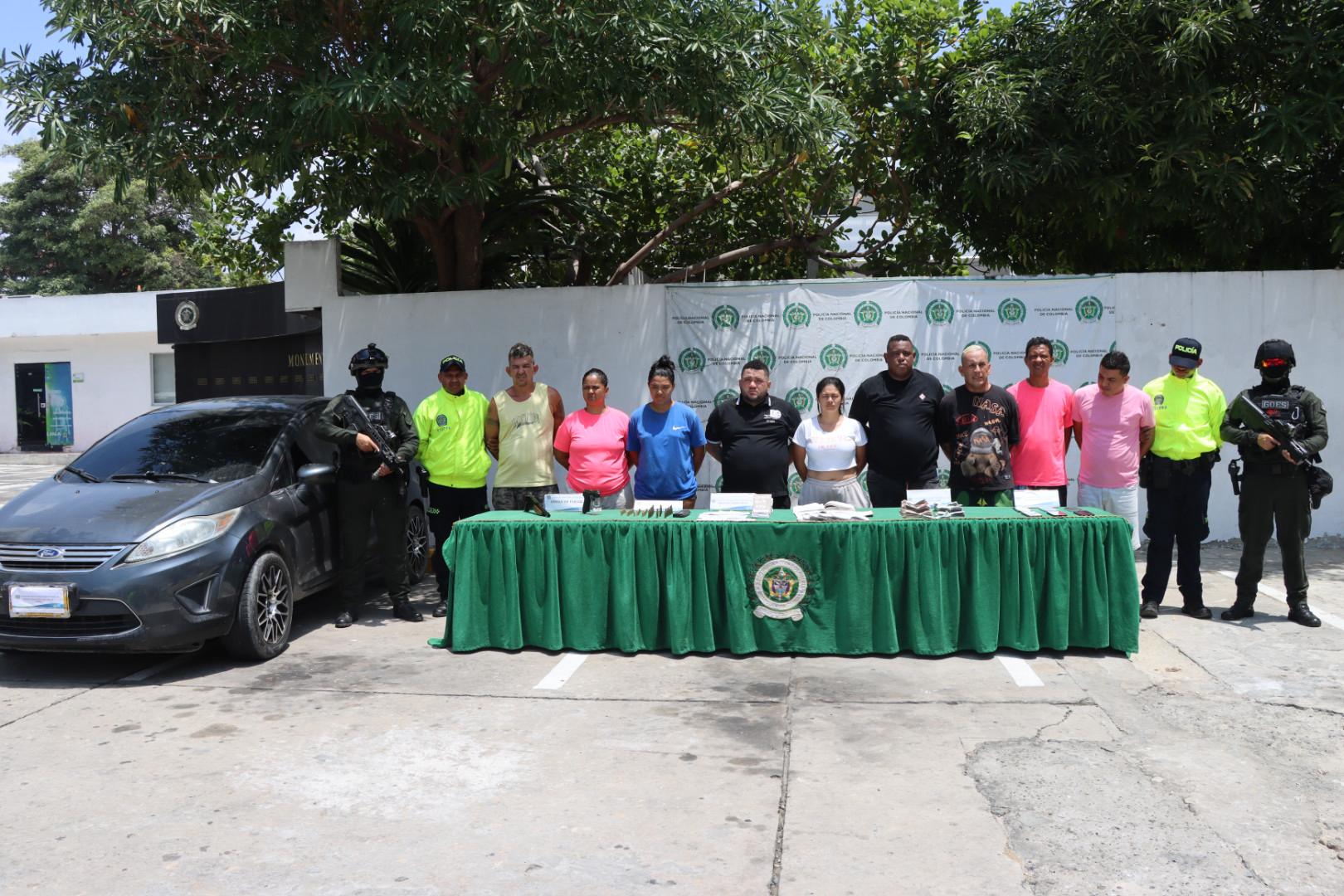 Personas capturadas. Foto: Policía Metropolitana de Barranquilla.