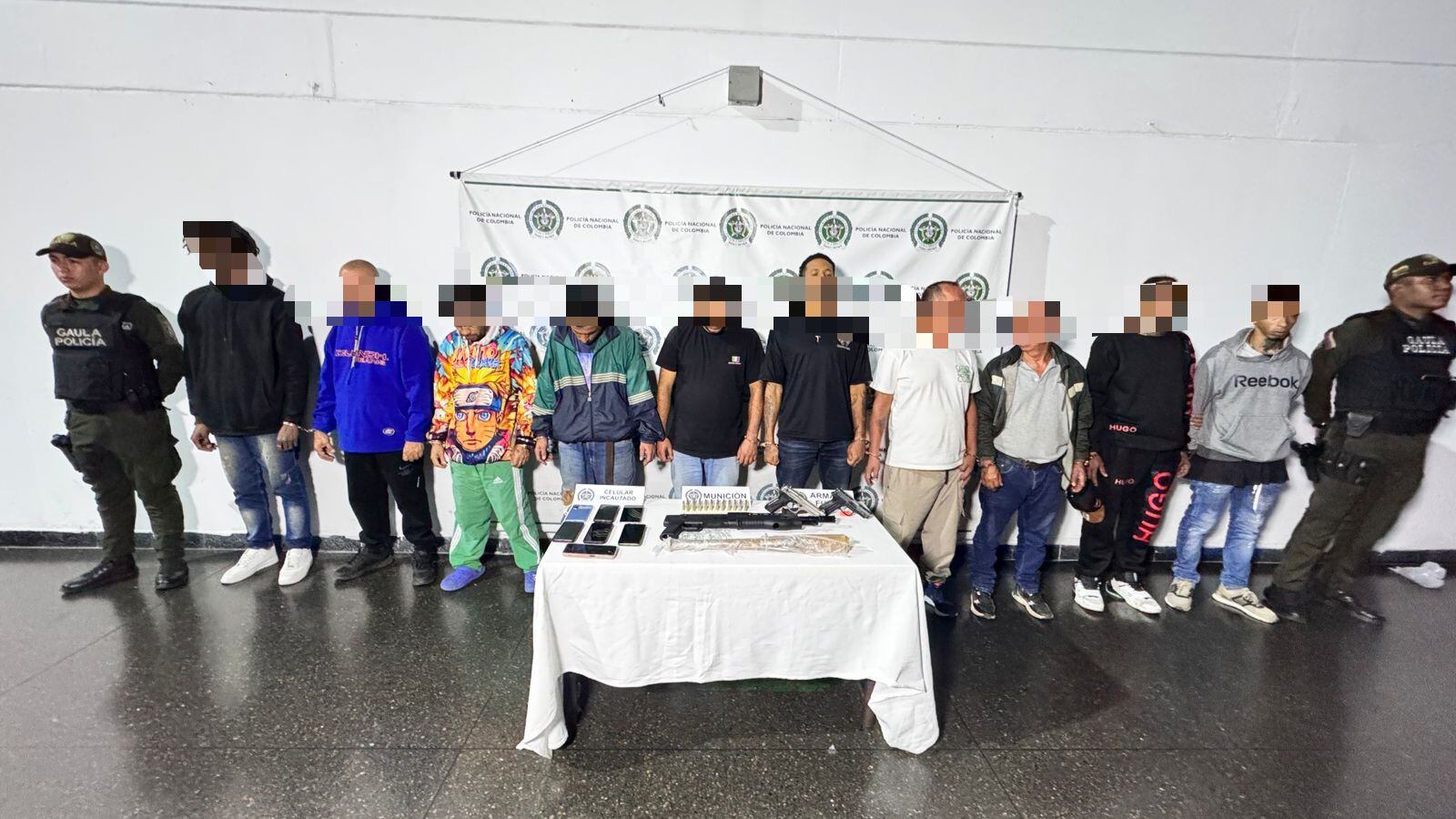 Capturan 11 integrantes del Grupo Delincuencia Común Organizado, “Los del Llano” Foto: Secretaría de Seguridad y Convivencia