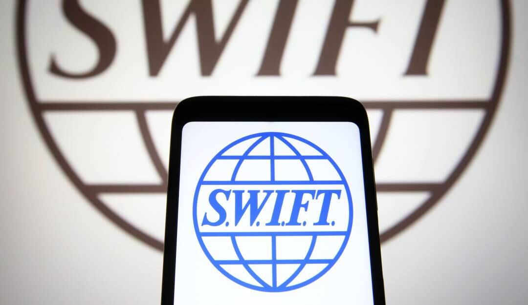 Logo del sistema de pagos internacional SWIFT.          Foto: Getty 