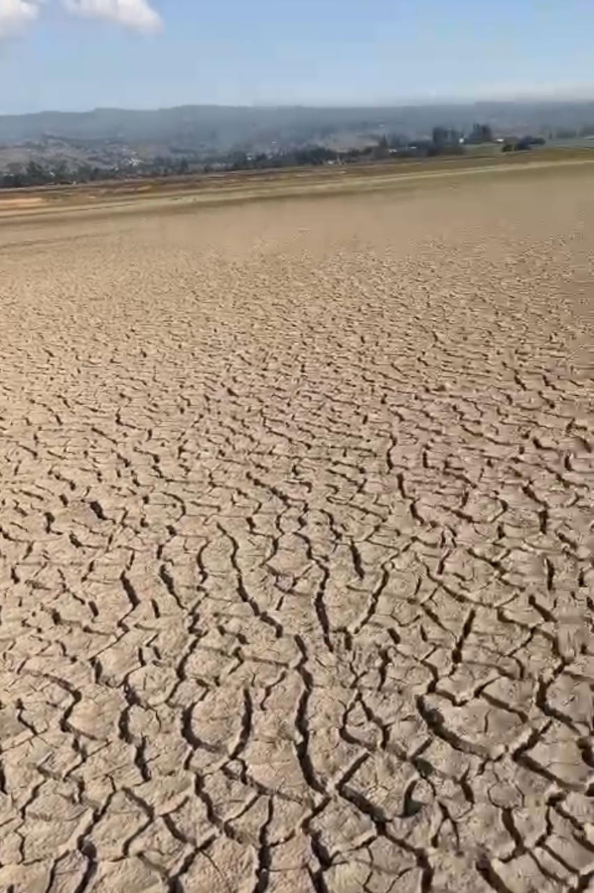 Así se ve la represa La Copa ubicada en Toca. Las fuentes que la surten, han disminuido sus caudales