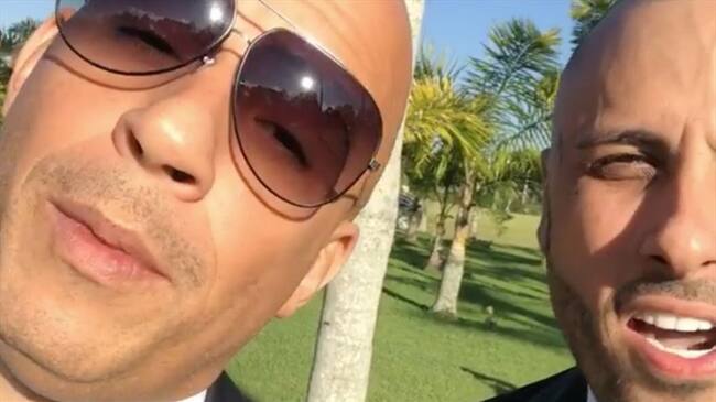 Vin Diesel saluda a los colombianos desde la boda de Nicky Jam. Foto: Instragram Nicky Jam