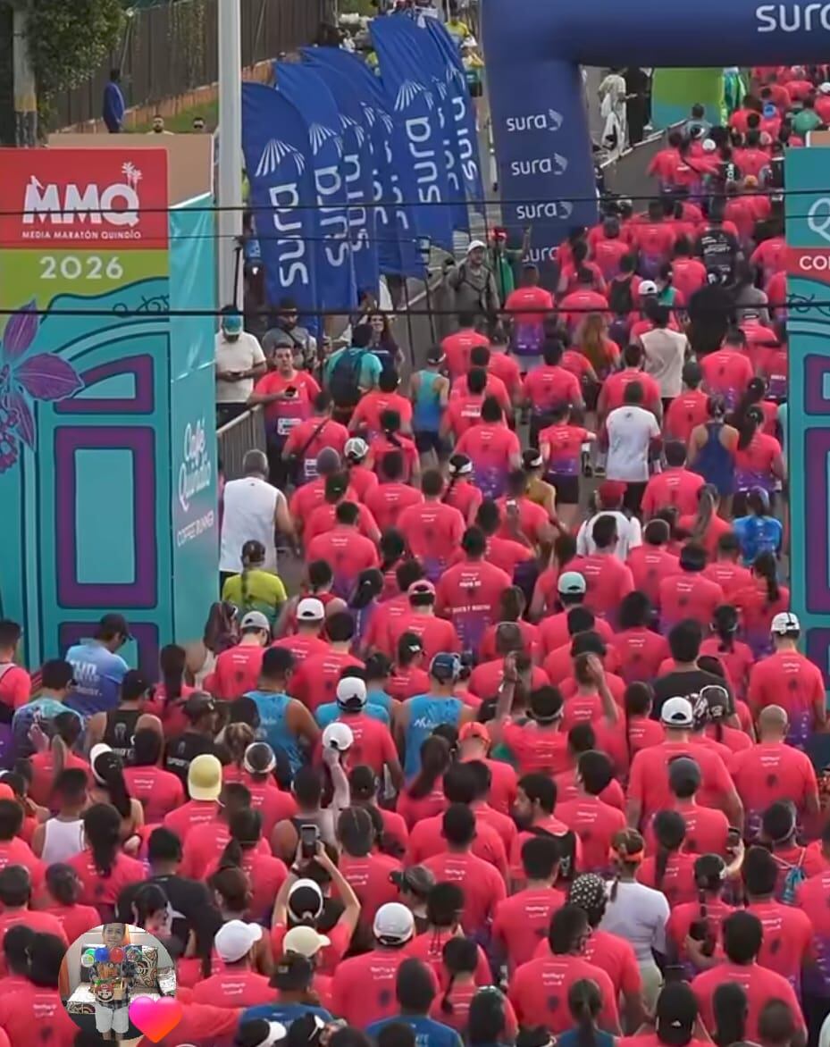 Éxito total de la Media Maratón Quindío, 2026, más de 25.000 personas llegaron al departamento. Foto: Cortesía MMQ