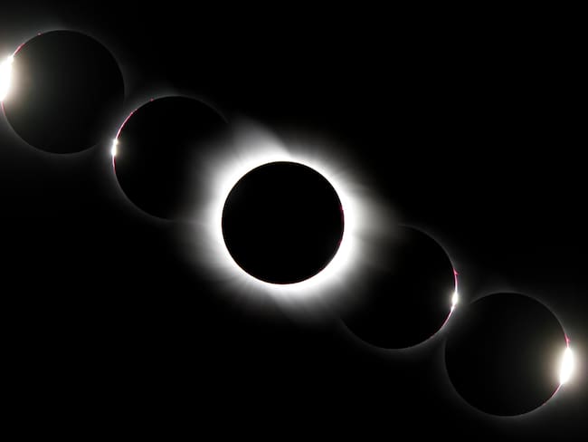 Foto tomada del eclipse solar total del 29 de marzo del 2006 en Libia (Getty Images)