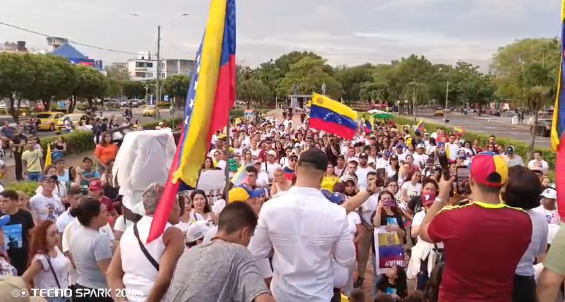 Cientos de venezolanos en Cúcuta manifestaron su apoyo a Edmundo González / Foto: Cortesía