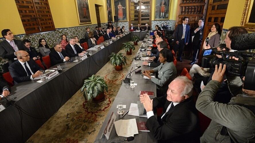 Cancilleres en Lima. Foto: Getty Images