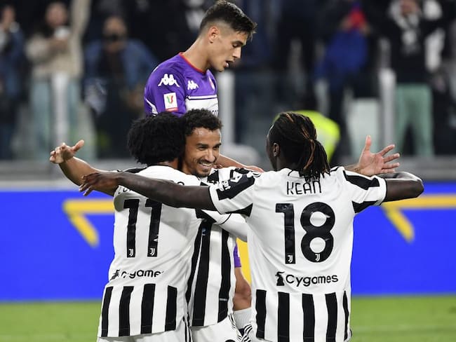 Celebración del segundo gol de la Juventus ante Fiorentina