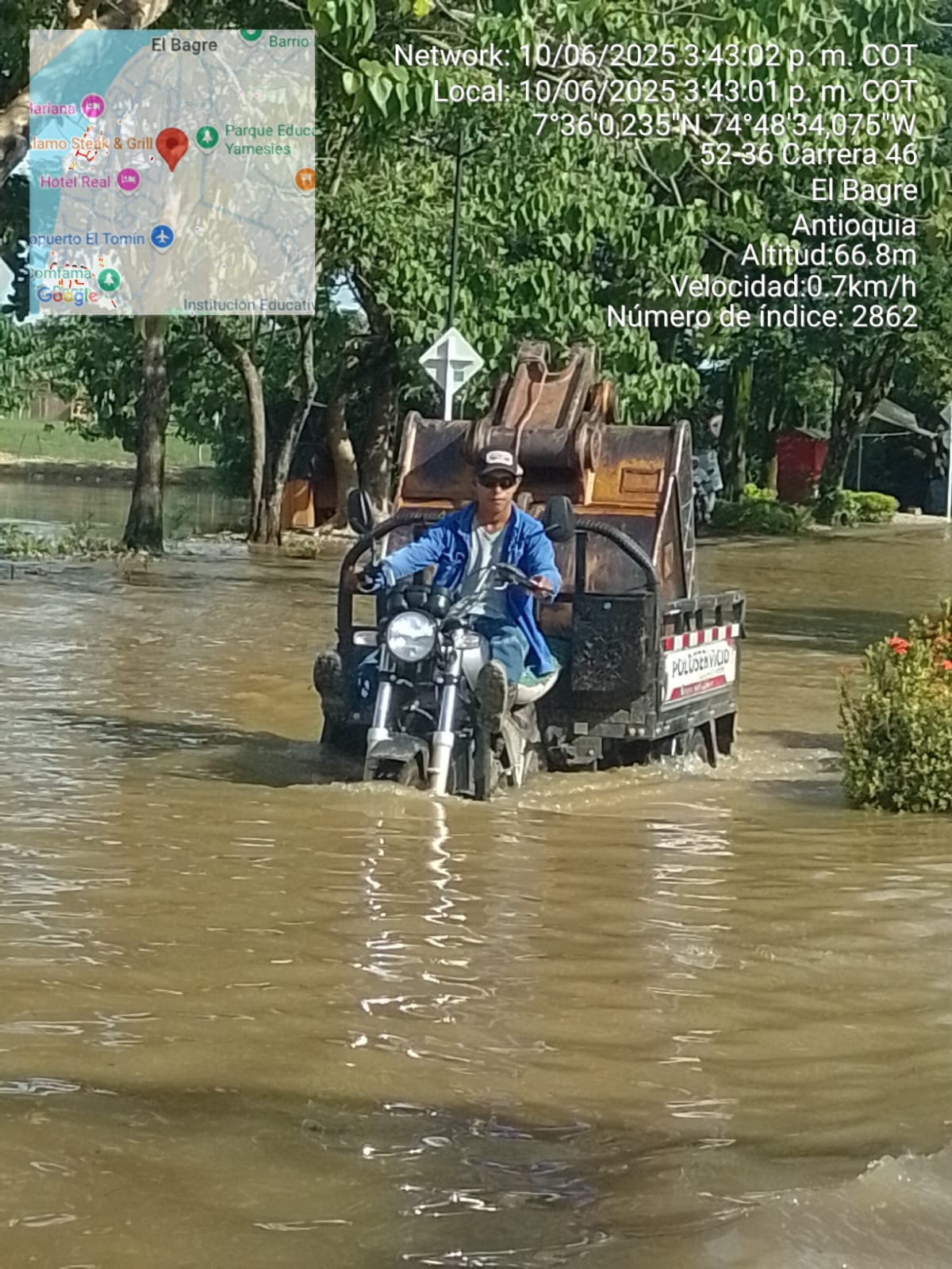 Inundaciones en El Bagre - foto bomberos