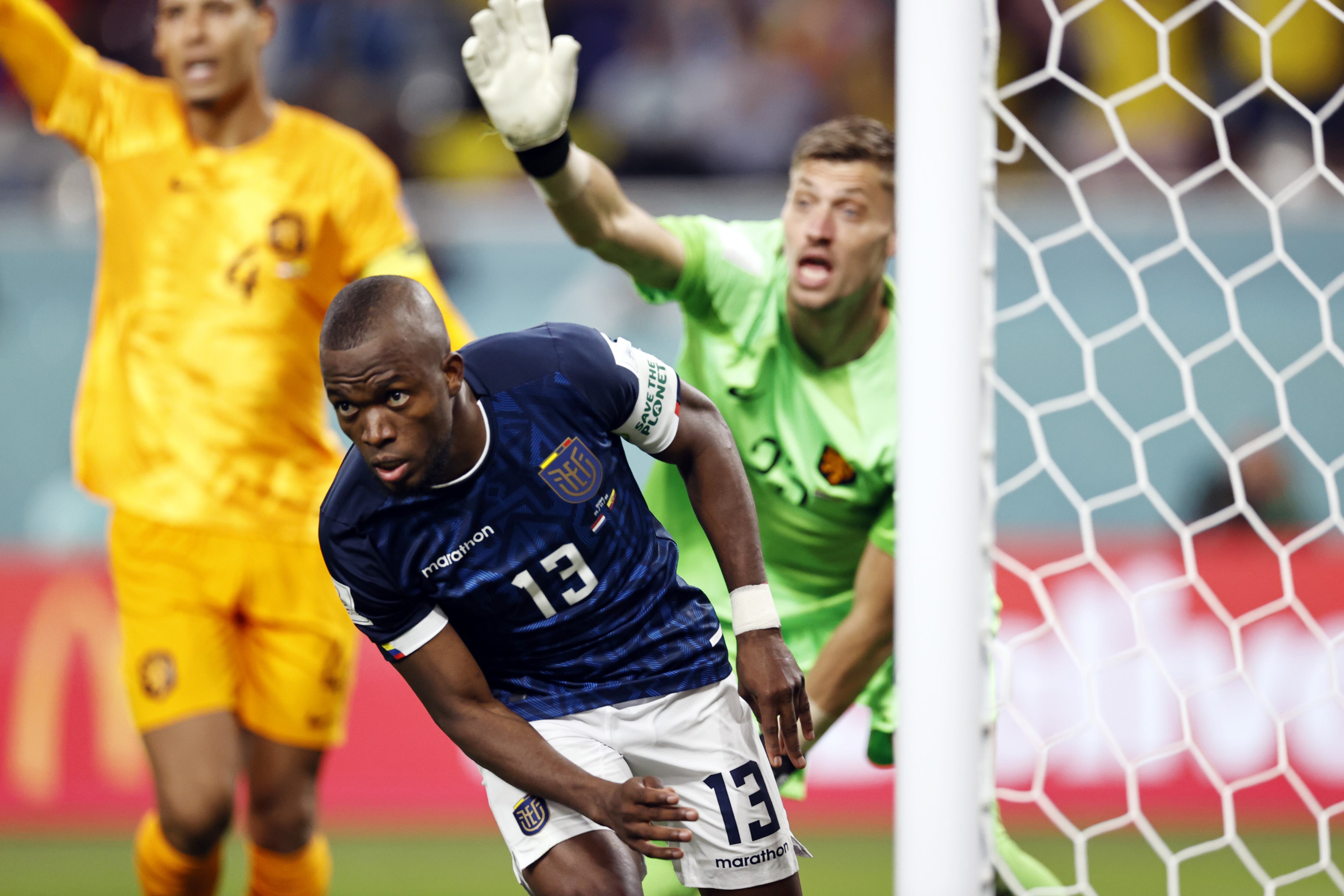 Enner Valencia anotó para Ecuador frente a los Países Bajos. ANP MAURICE VAN STONE (Photo by ANP via Getty Images)