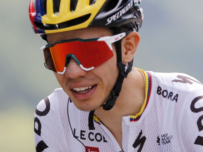 Sergio Higuita corre con los colores de Colombia al ser el vigente campeón nacional de ruta.