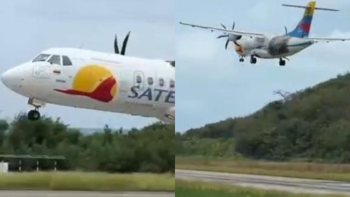 VIDEO: Vuelo de Satena aborta aterrizaje en Providencia por vientos asociados a frente frío