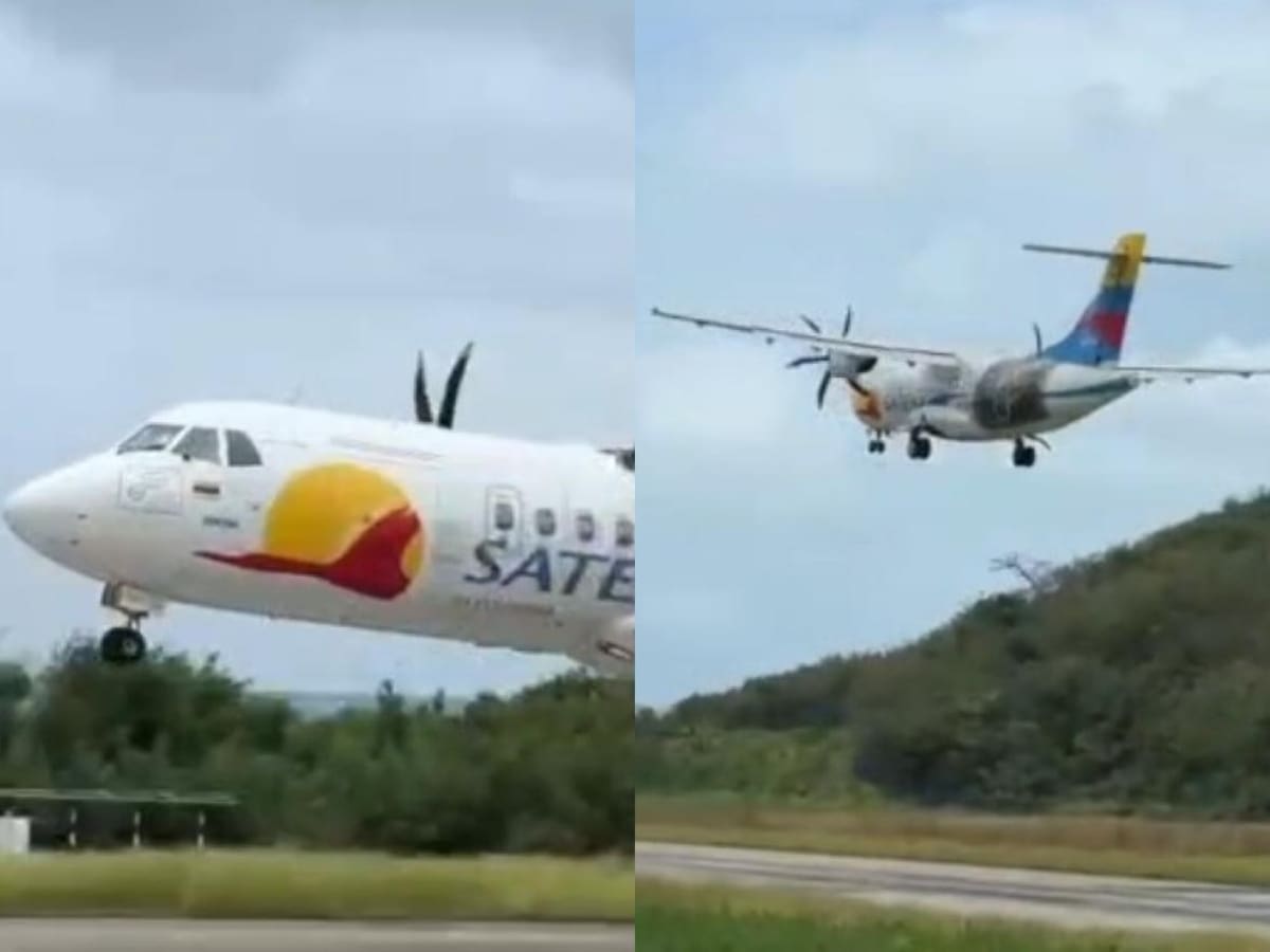 VIDEO: Vuelo de Satena aborta aterrizaje en Providencia por vientos asociados a frente frío