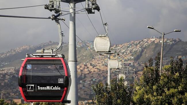 TransMiCable tiene 163 cabinas que permitirán transportar 3.600 personas en cada recorrido. Foto: Colprensa