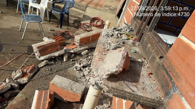 Muro colapasado en la vereda Pascuitá- foto cortesía
