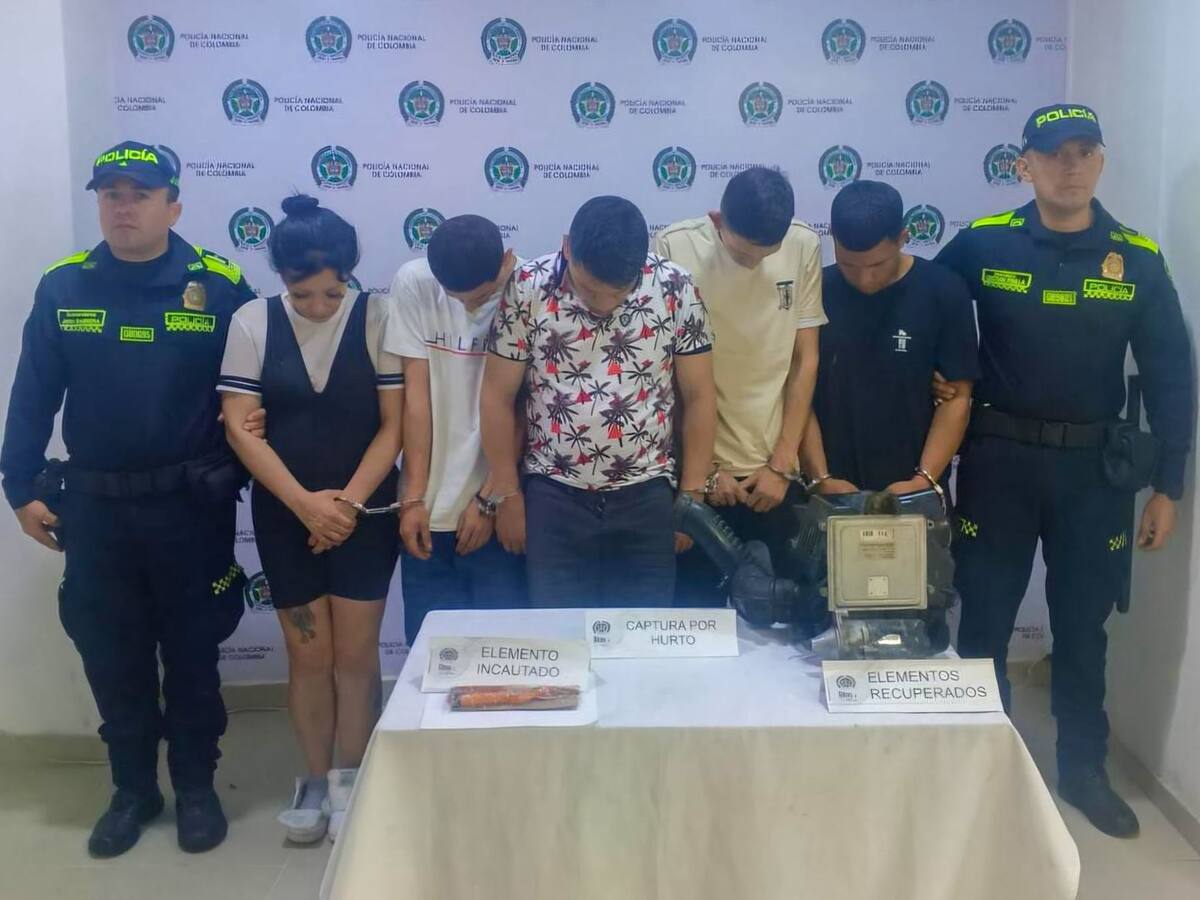 Capturan a cinco personas vinculadas al robo de autopartes de vehículos en Ibagué