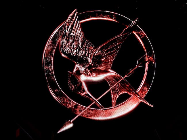 LONDON, ENGLAND - NOVEMBER 11: A general view of the stage decoration during a photocall for "The Hunger Games: On Stage" at the Troubadour Canary Wharf Theatre on November 11, 2025 in London, England. (Photo by Kate Green/Getty Images)