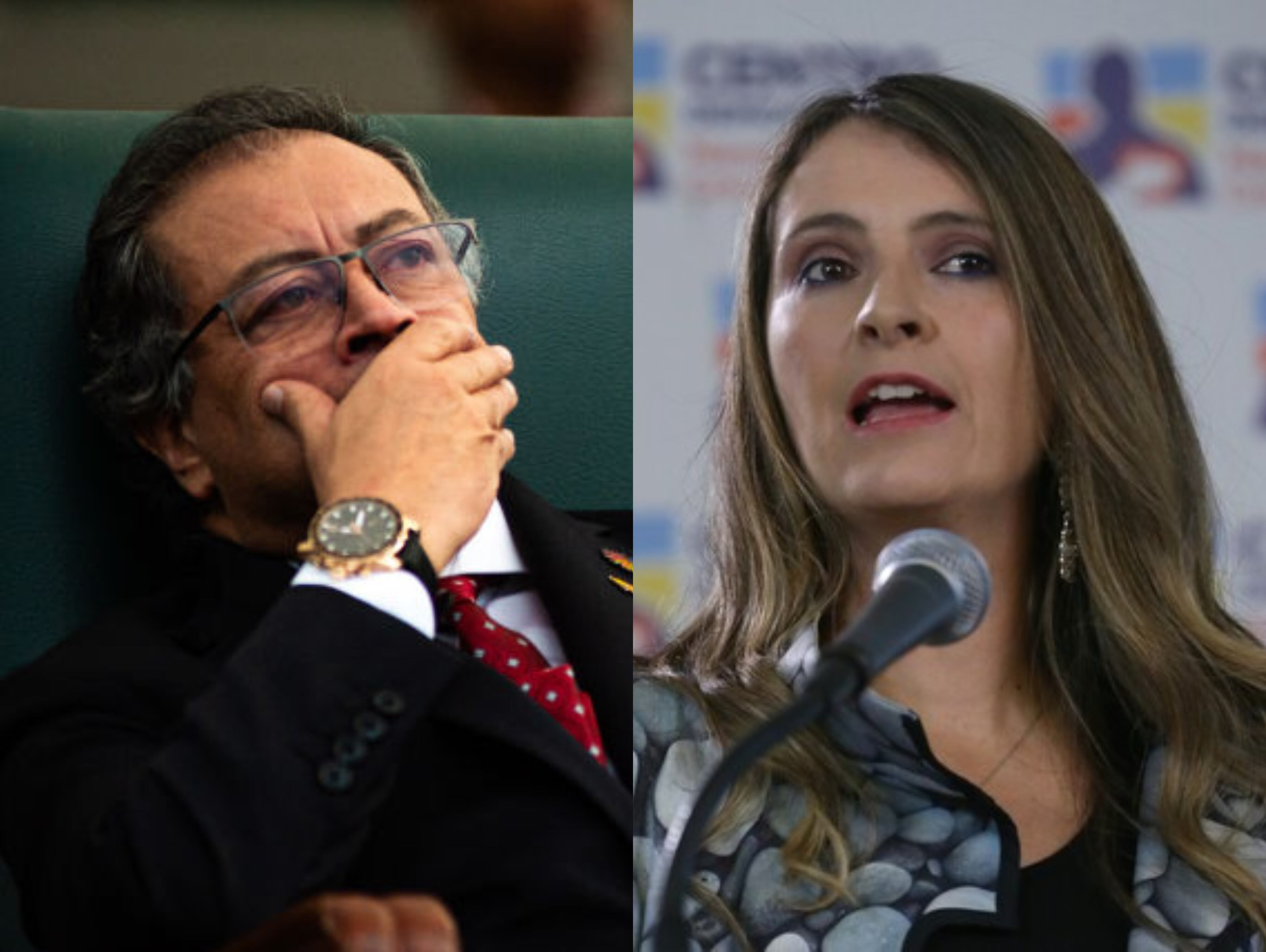 Gustavo Petro y Paloma Valencia. Foto: (Photo by Sebastian Barros/NurPhoto via Getty Images) / (Colprensa - Camila Díaz)
