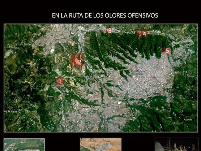 Este es el mapa de olores ofensivos de Bucaramanga