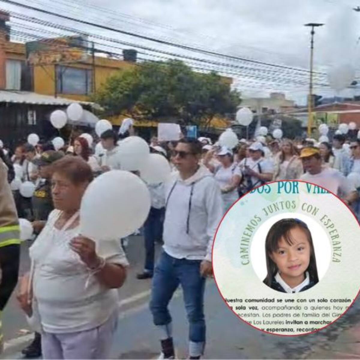 Marchas en Cajicá: Comunidad pide por la ubicación de Valeria Afanador