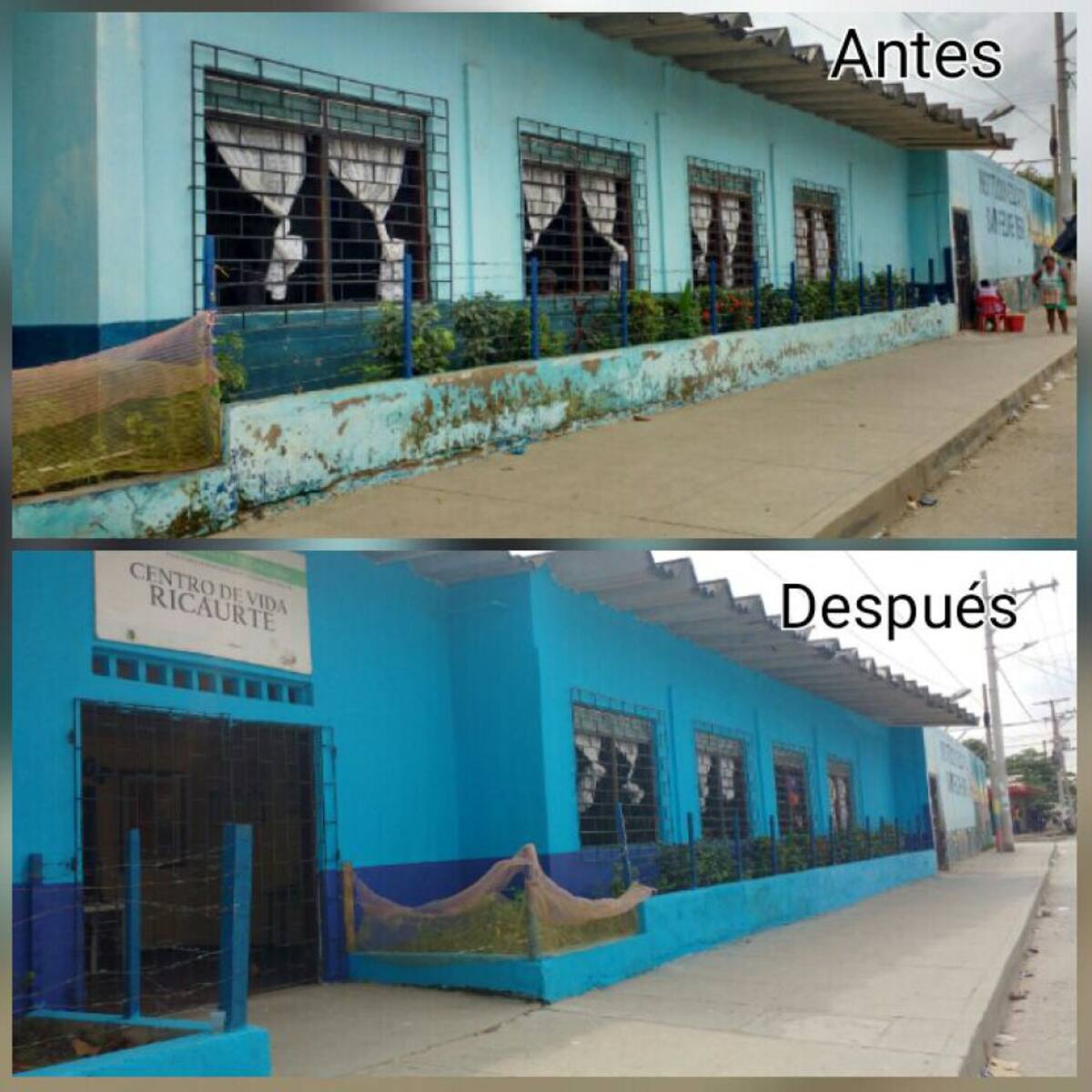 La Gerencia de Espacio Público pintó la sede del Centro de Vida del barrio Olaya Herrera sectro Ricaurte