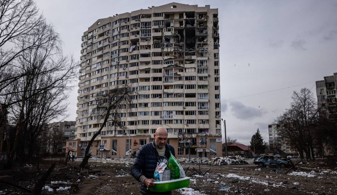 Viviendas civiles en Chernihiv afectadas por ataques rusos.                 Foto: Getty