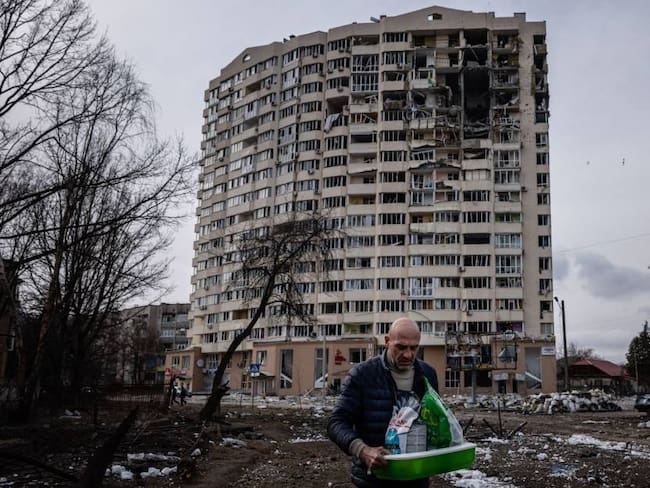 Viviendas civiles en Chernihiv afectadas por ataques rusos.                 Foto: Getty