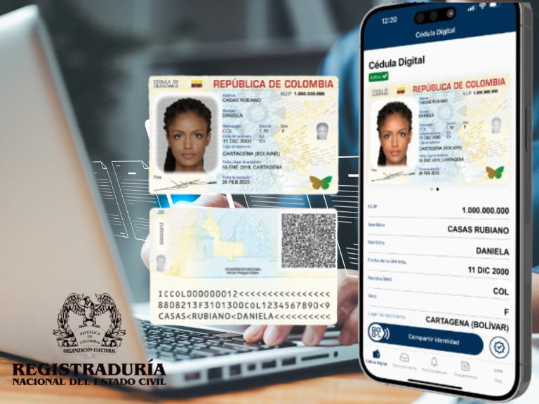 Foto de referencia cédula digital/ Gatty Images y foto de Registraduría