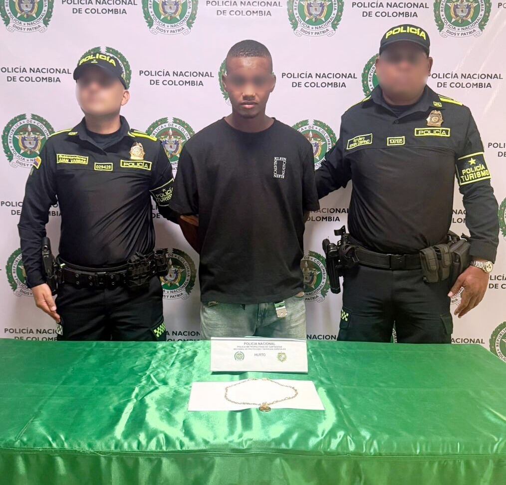 Capturado alias ‘Samir’, quien minutos antes había hurtado una prenda de oro en el Centro Histórico